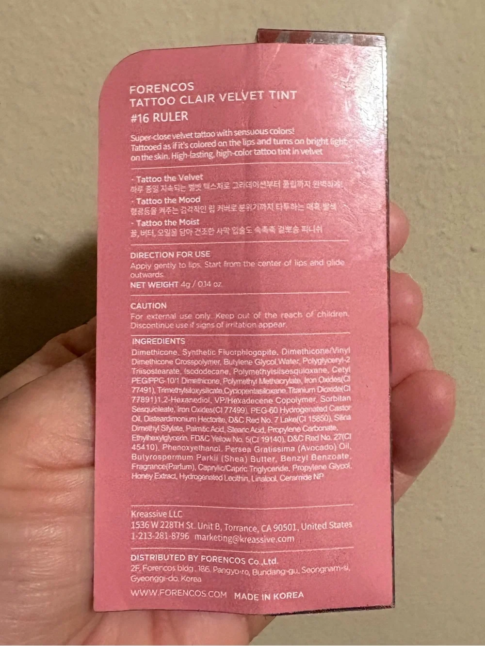 Tattoo Velvet Tint Lipstick - 16 Ruler (Deep Rose) 🌹 Brand New Never Used.